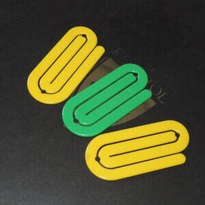 Lot Of 3 Vintage The BiG CLiP Large Jumbo Plastic 4” Paperclips 1980s Office